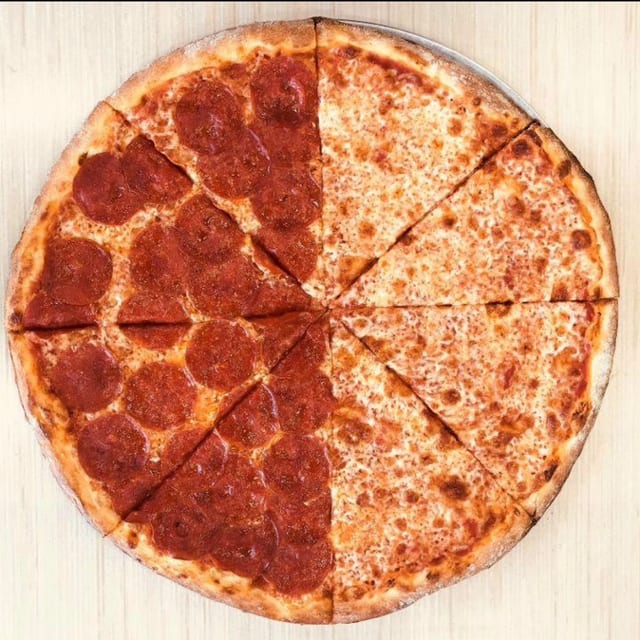 1/2 Cheese 1/2 Ingredient Pizza - Thin Crust.